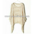 13STC5501 dame woolen pullover quasten poncho